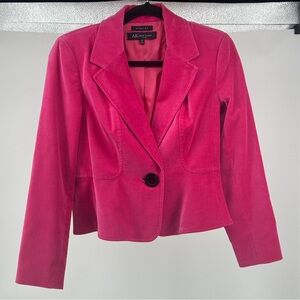 Women’s 6P Hot Pink Cotton Velvet Anne Klein‎ Blazer Barbiecore